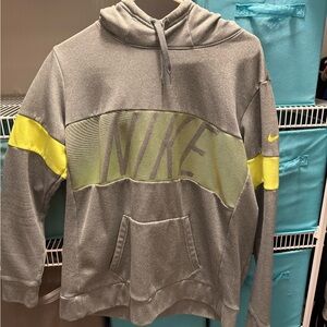 Nike Women's Dry Fit Gray Hoodie with Yellow Accents